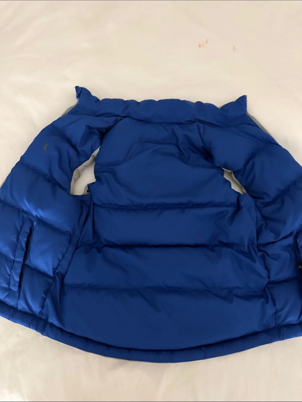 Ralph Lauren Grey Puffer Vest with Blue Trim